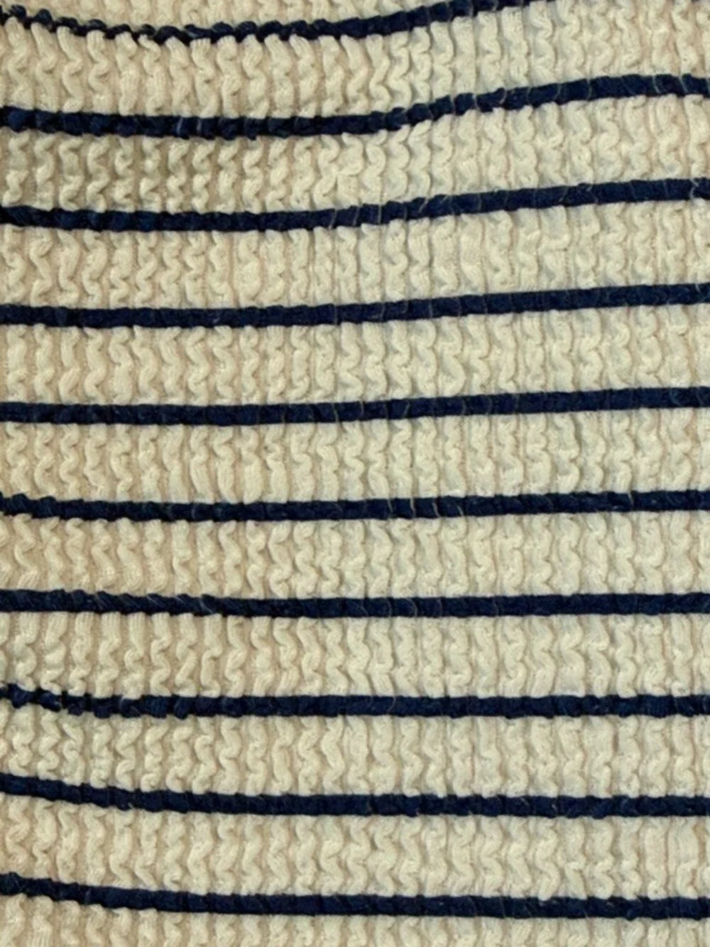 J.Crew Crewcuts navy cream striped swimsuit girls size 7 preppy beach summer